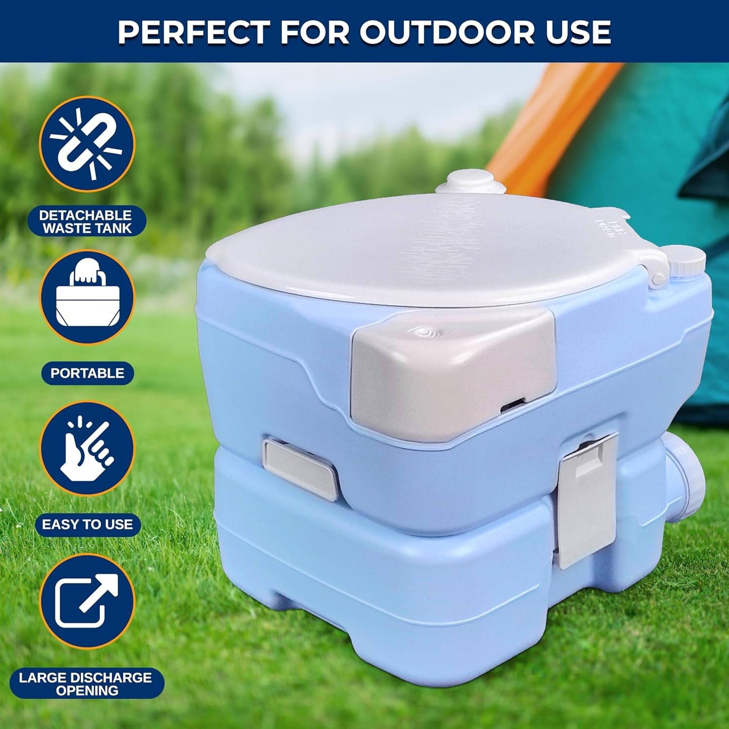 Portable Camping Toilet with Phone Holder
