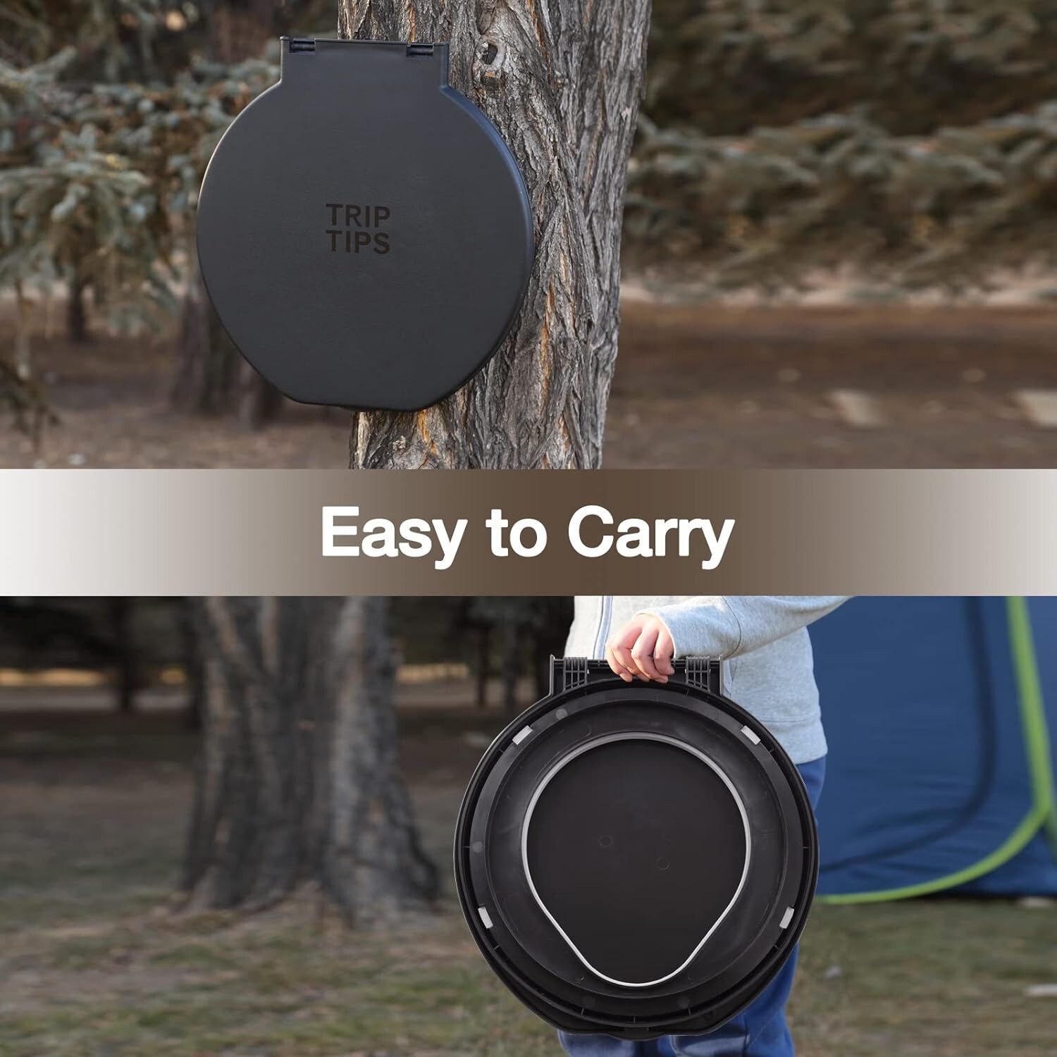 Portable Outdoor Snap on Toilet Seat Cover with Soft Cushion for 5 Gallon Bucket