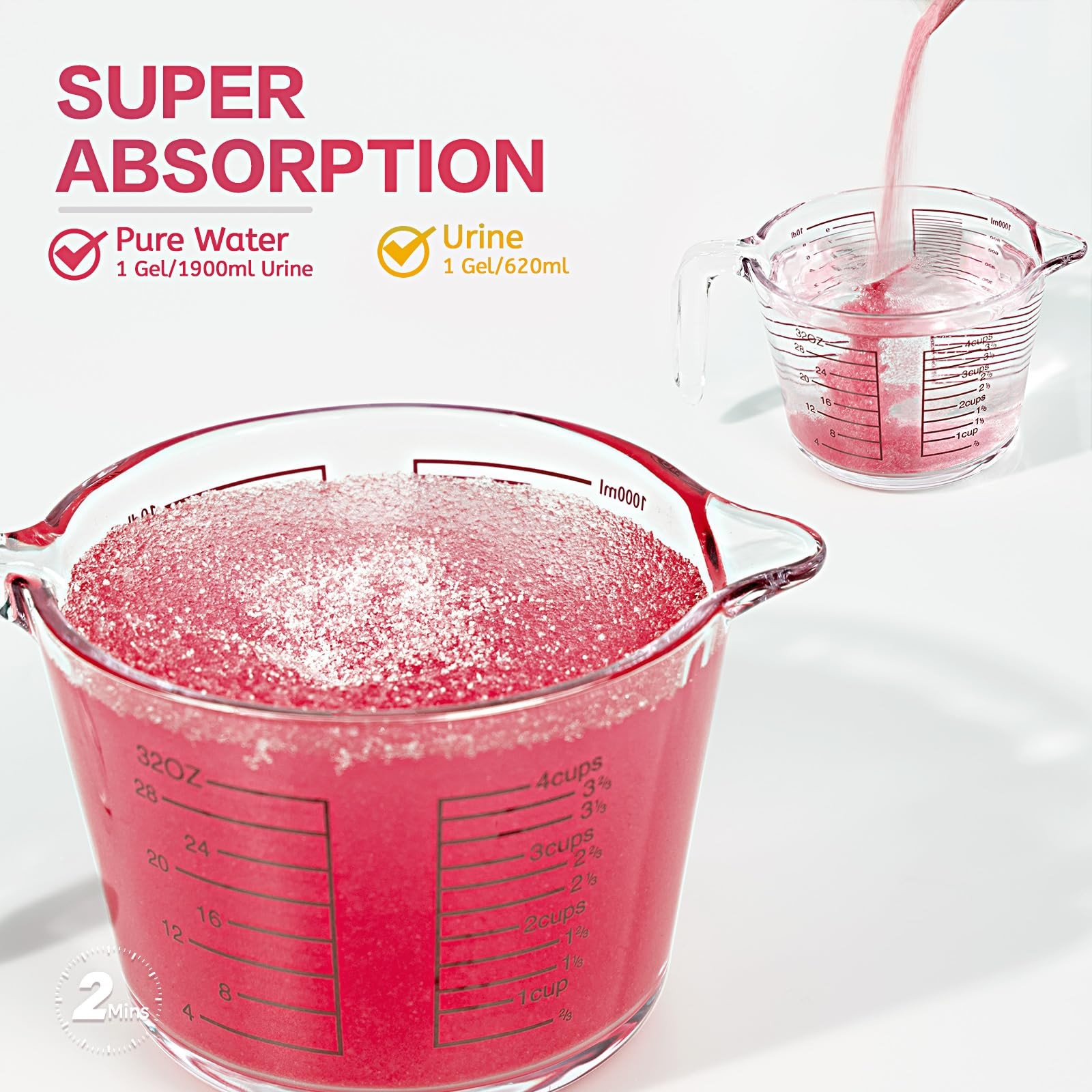 Urine Super Absorbent Solidifier, Pink Rose Scent