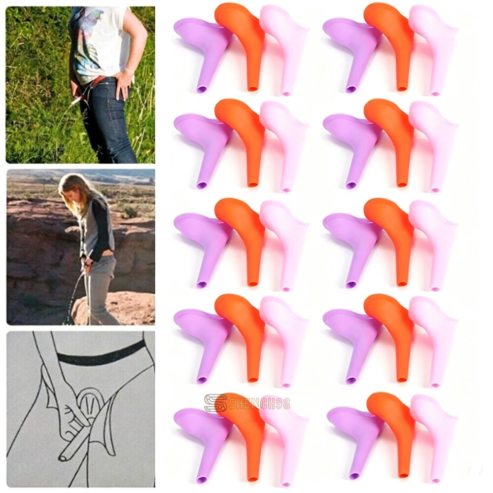 30Pc Portable Female Ladies Urinal Funnel Camping Travel Toilet Stand Pee Device