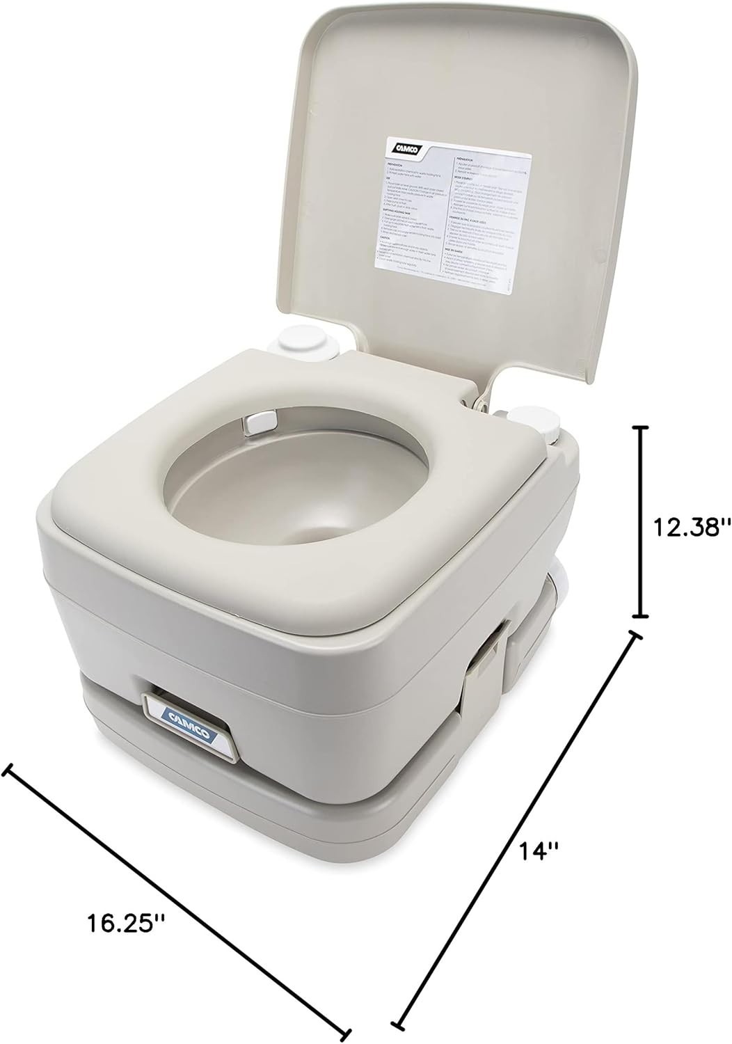 Camco 2.6 Gallon Portable Toilet 41531 For Camping RV Boating Road Trips Compact