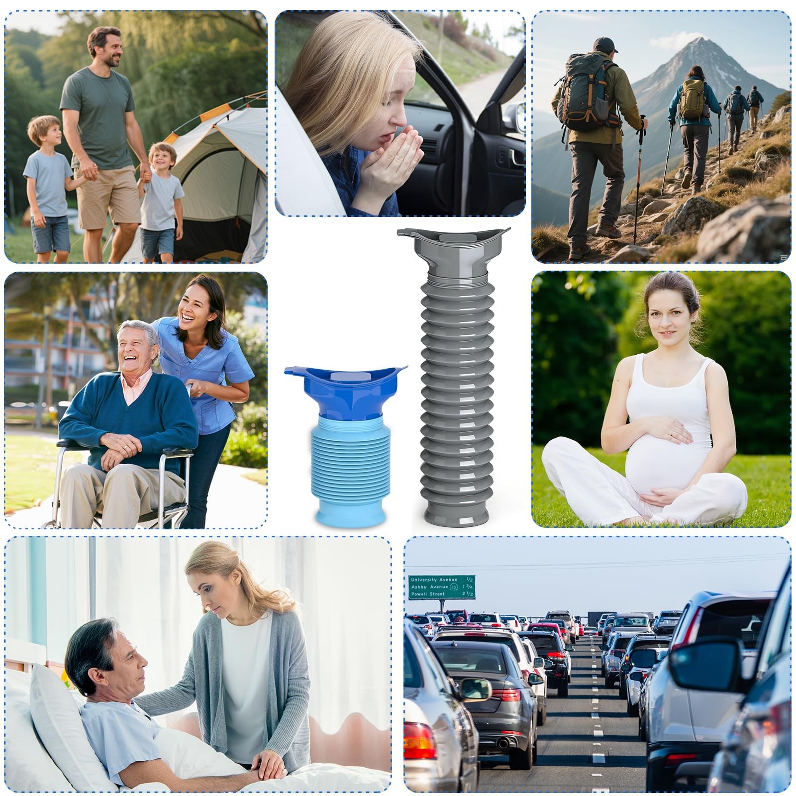 Portable Travel Urinal 750ml Foldable Emergency Toilet For Car Camping