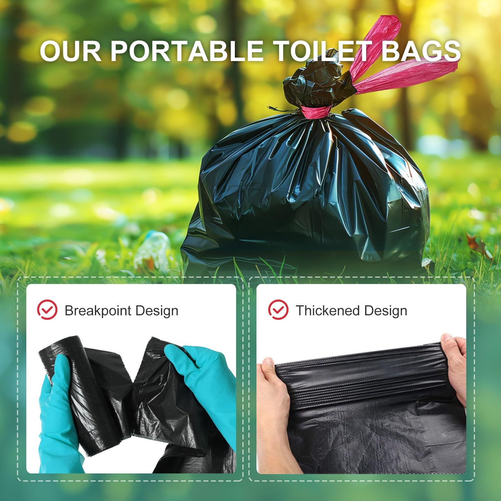 Ann Katy Portable Toilet Bags，Drawstring Camping Toilet Bags Toilet Trash Bag…