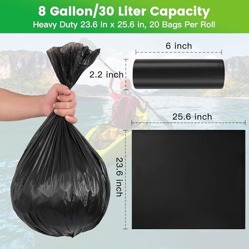 Portable Toilet Bags 60 Count 8 Gallon Trash Bags 30 8GAL 60 Count (Pack of 3)