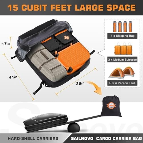 15 Cubic feet Soft Waterproof Rooftop Carrier Bag – Rooftop Carrier