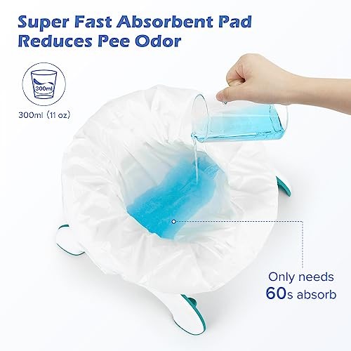 [30 Counts] Disposable Potty Liners with Absorbent Pads, Portable 30 Packs