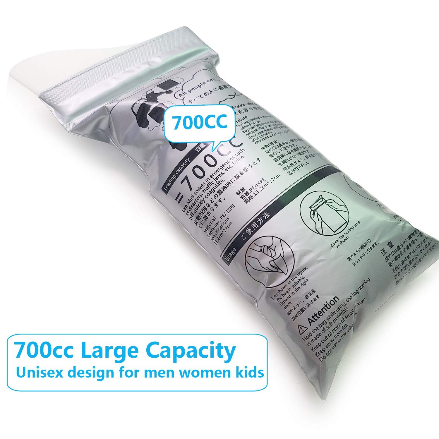 Disposable Urine, 700ml, Bin Liners | Camping Emergency Bag Pee, Urinal Toilet, Erbroc…