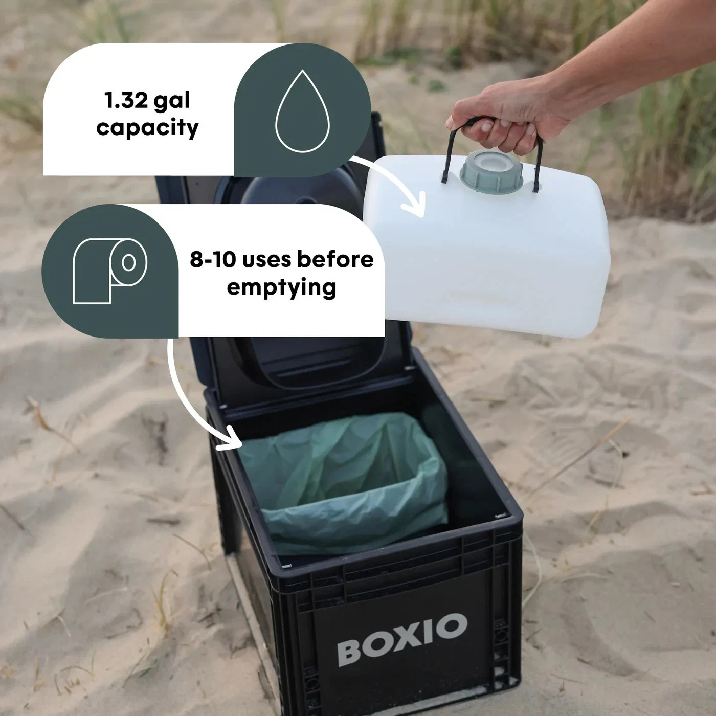 BOXIO Portable Camping Toilet Plus Composting Dry Toilet for RV Off Grid