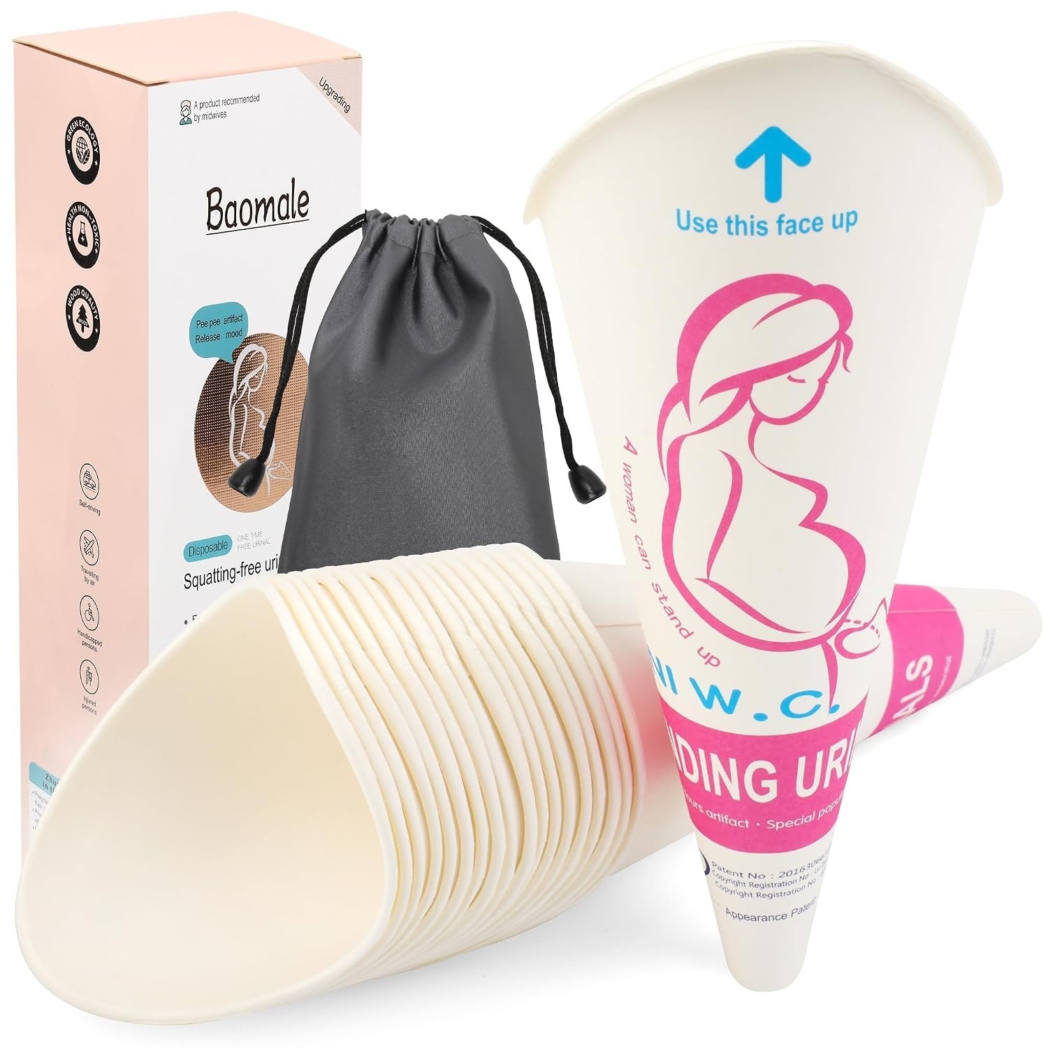 Waterproof Disposable Urinal Funnel for Women – 20 Pack for Outdoor Adventures