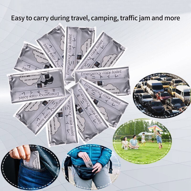 4/12/20 Pack Disposable Urinal Bags Camping Pee Bags Unisex Urine Bag Vomit Bag