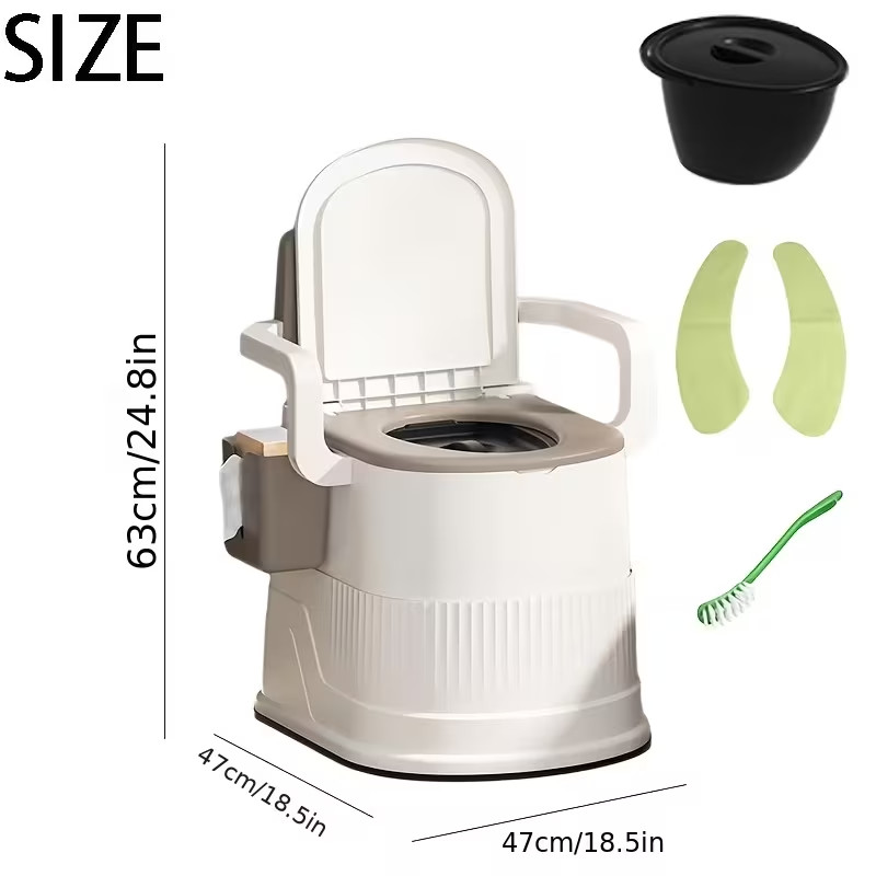 Portable Toilet Handrail Design Camping RV Toilet for Home, Boat, Van, Travel