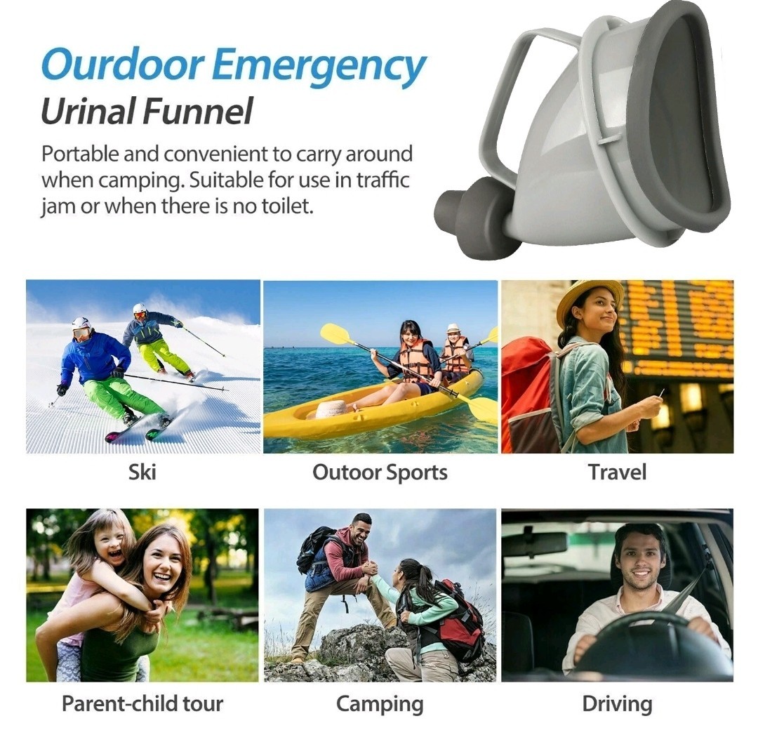 2PACK Portable Potty Pee Funnel Men Women Emergency Urinal Device Outdoor Toilet