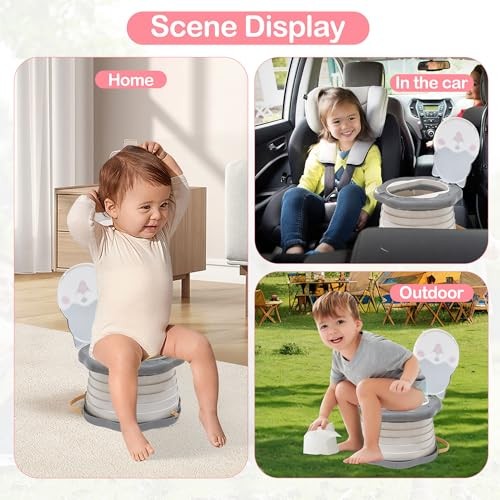 Portable Potty for Kids, Portable Toddler Toilet Cute Puppy Design with Gray