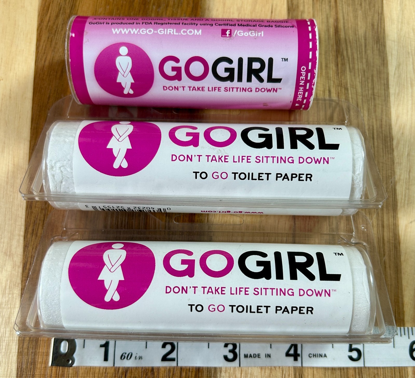 Go Girl Female Urination Device (FUD) & 2 Travel Toilet Paper Camping Hiking