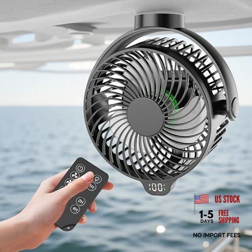 Magnetic Cruise Approved Fan with LED Display, 12000mAH Battery Operated 1-Pack