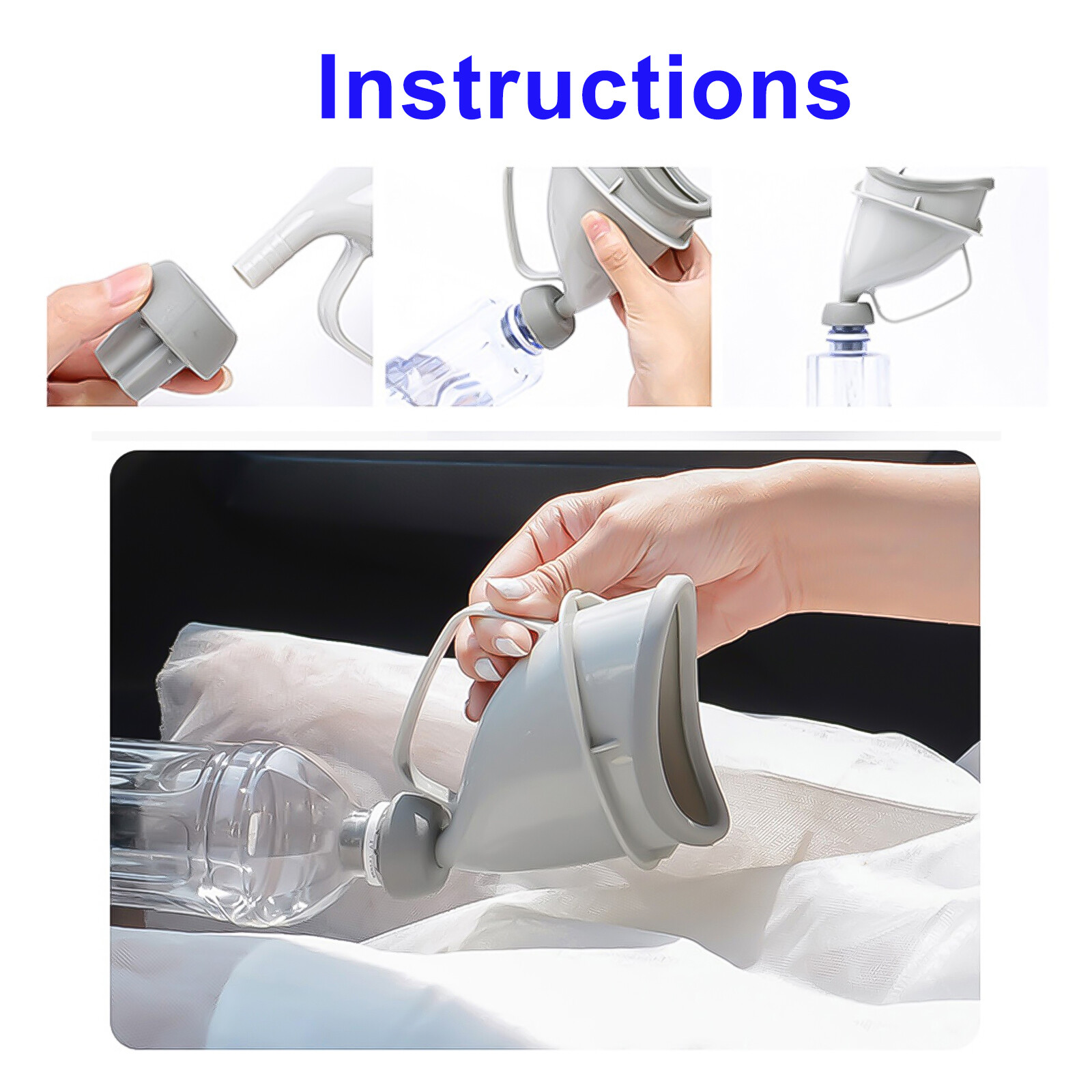 2Pcs Portable Potty Pee Funnel Men Women Emergency Urinal Device Outdoor Toilet