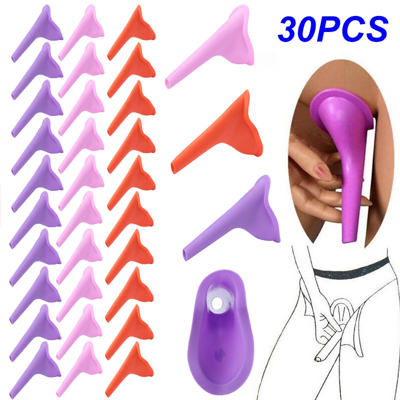 3-30PCS Reusable Silicone Portable Urinal Women Female Travel Urinal Camping