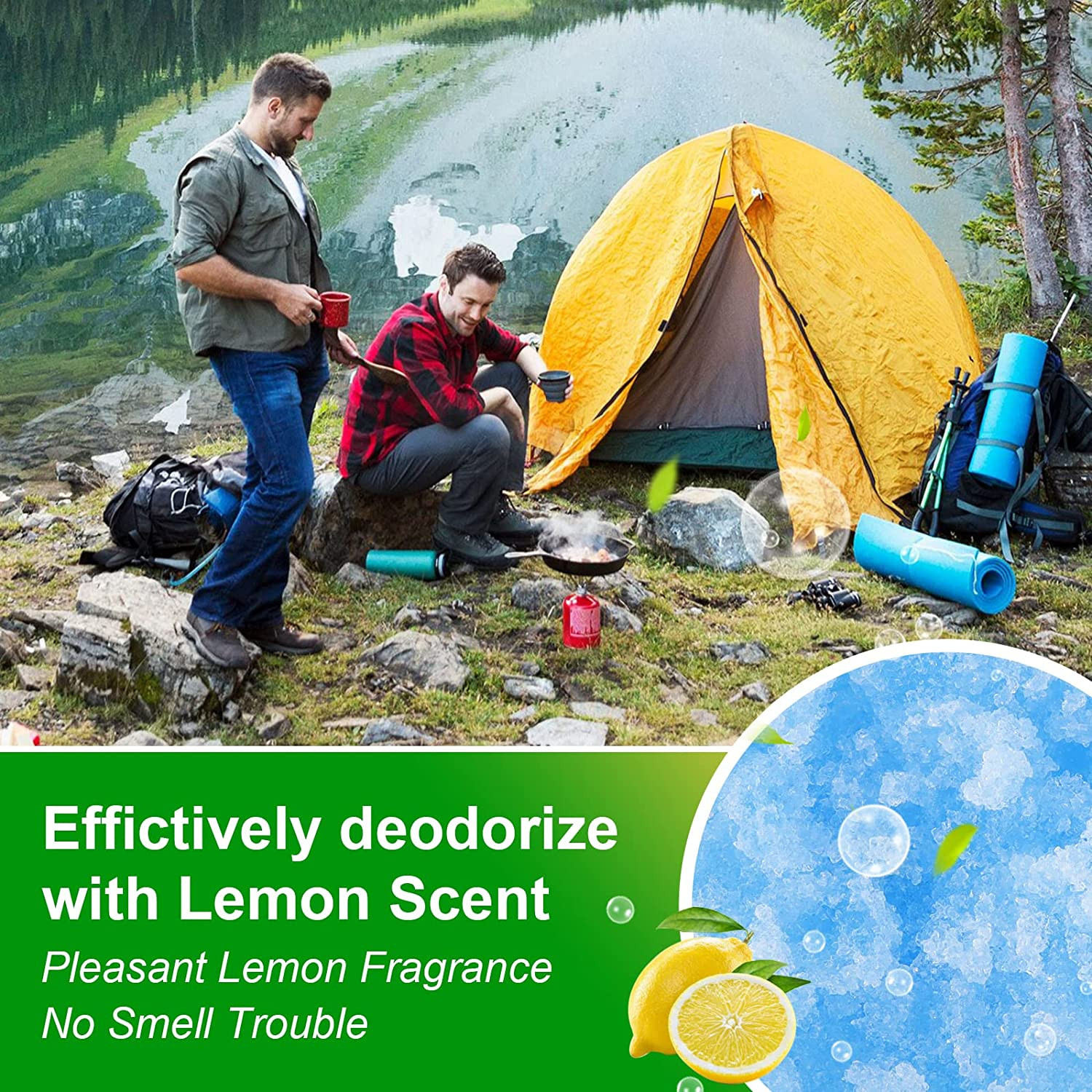 Portable Toilet Absorbent Gel Powder, Poo Gel for Camping Toilet Powder, Poo Uri
