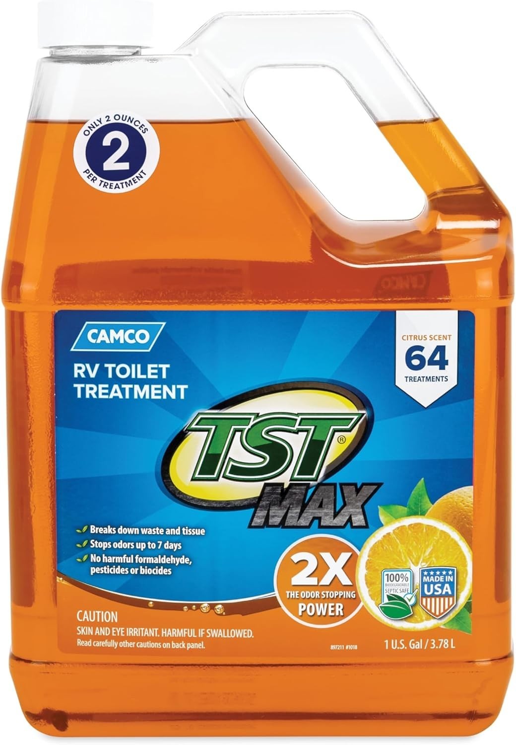 128 Fl Oz RV Toilet Treatment Pack of 1 Holding Tank Odor Control Orange