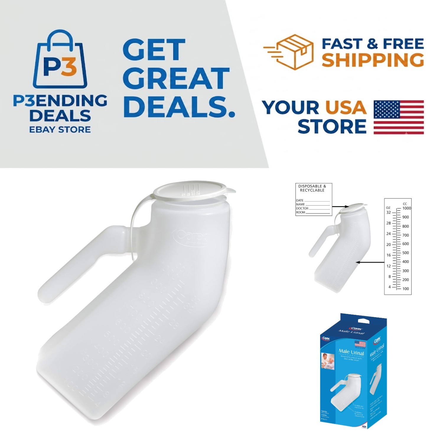 Smooth-Edged Portable Urinal for Men – Hygiene Solution for Travel & Outdoors