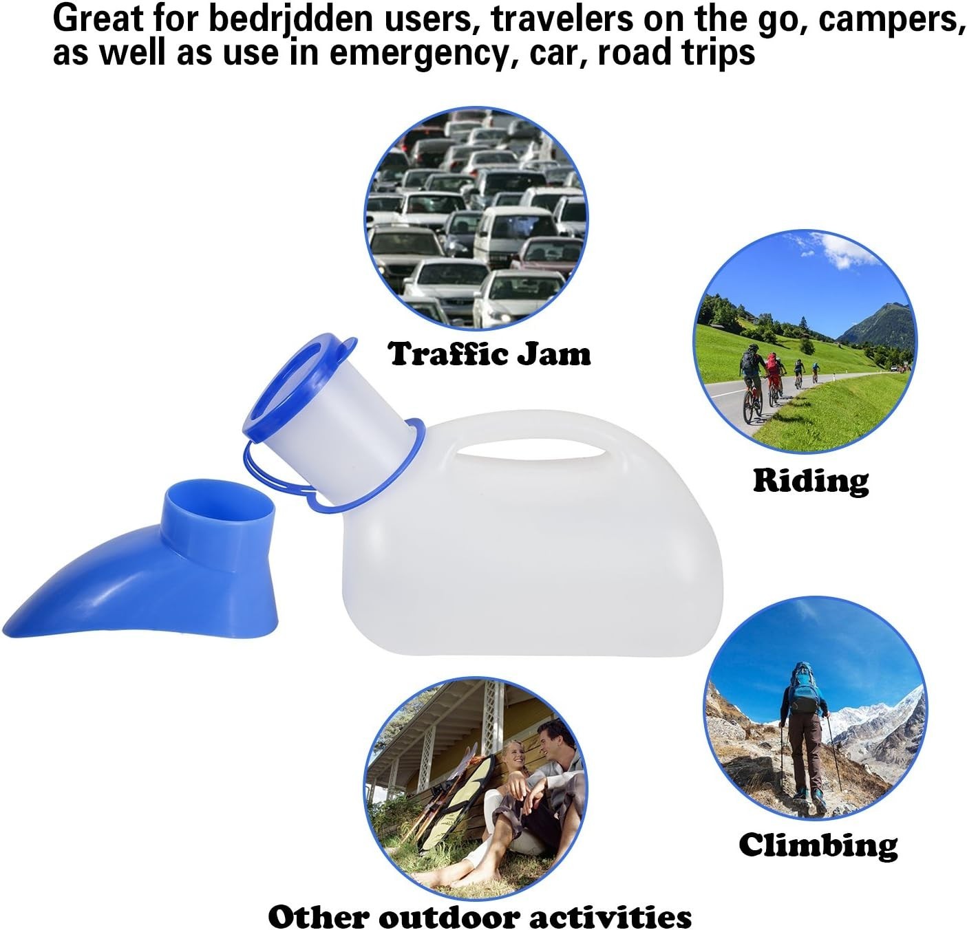Unisex Urinal, Portable Toilet Urinal for Men and Women, Pee Bottle with a Se…