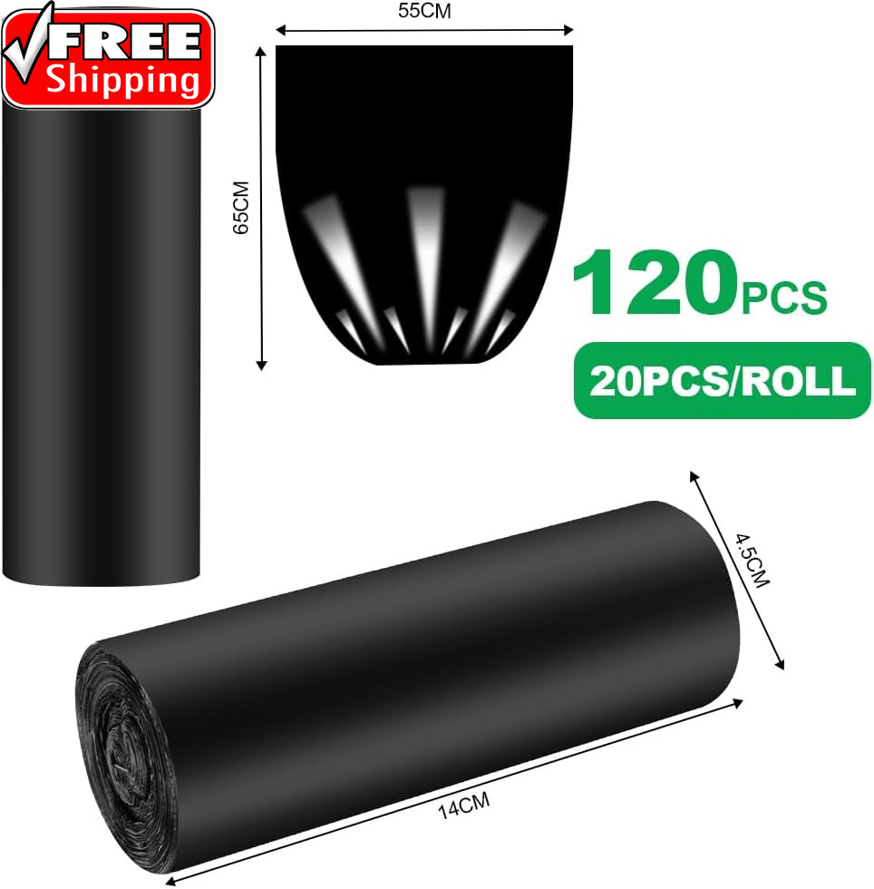 Camping Toilet Bags, 120 PCS (6 Roll) Portable Toilet Bags, Thickened Toilet Was