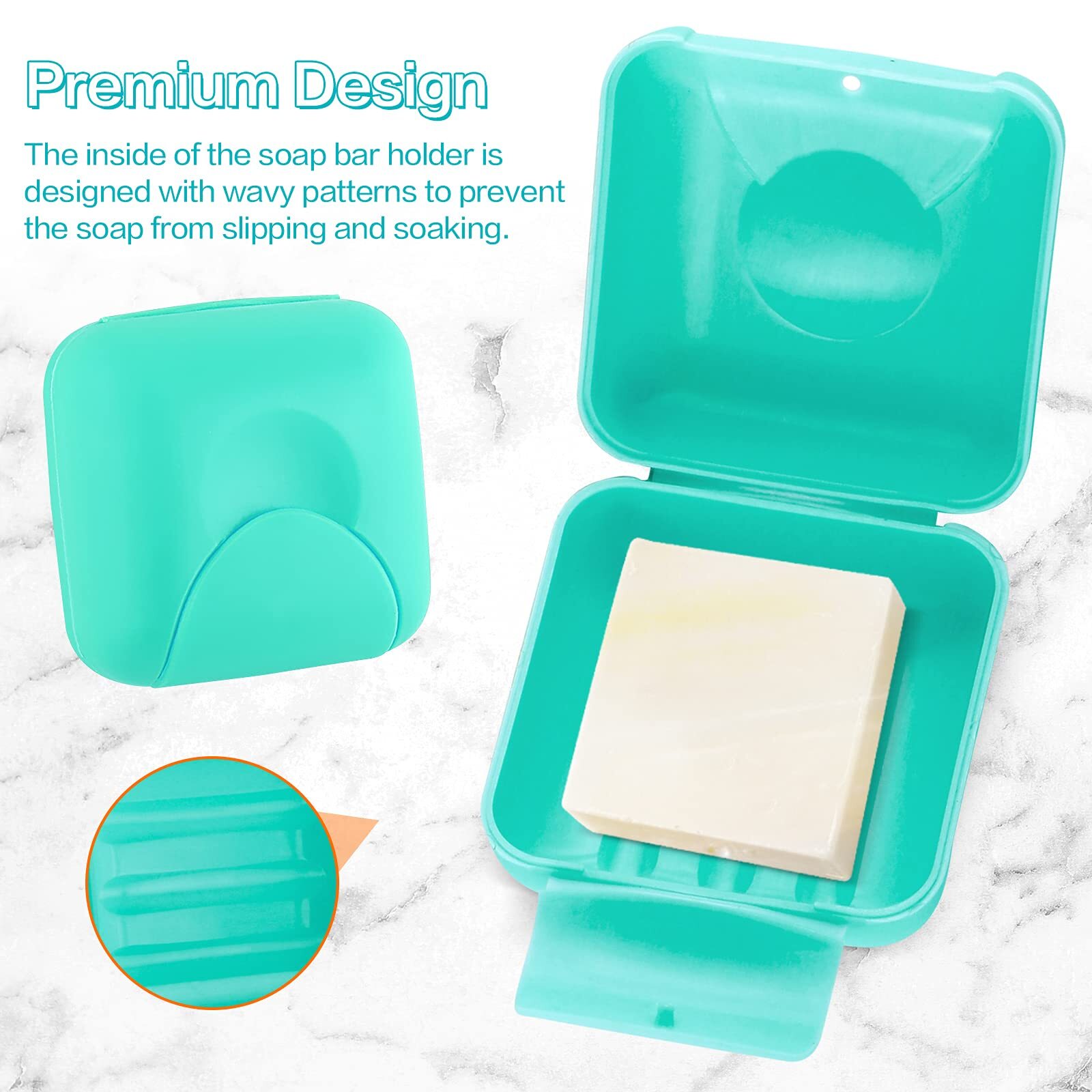 2 Pcs Small Size Plastic Soap Case Holder Container Box Home Outdoor Hiking Camp