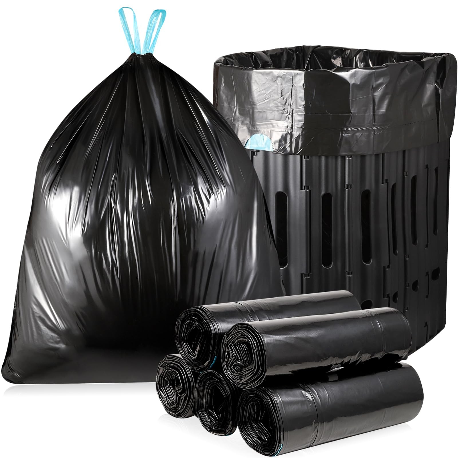 60 Portable Toilet Bags with Poo Gel Set, 8 Gallon Camping Toilet Bags with A…