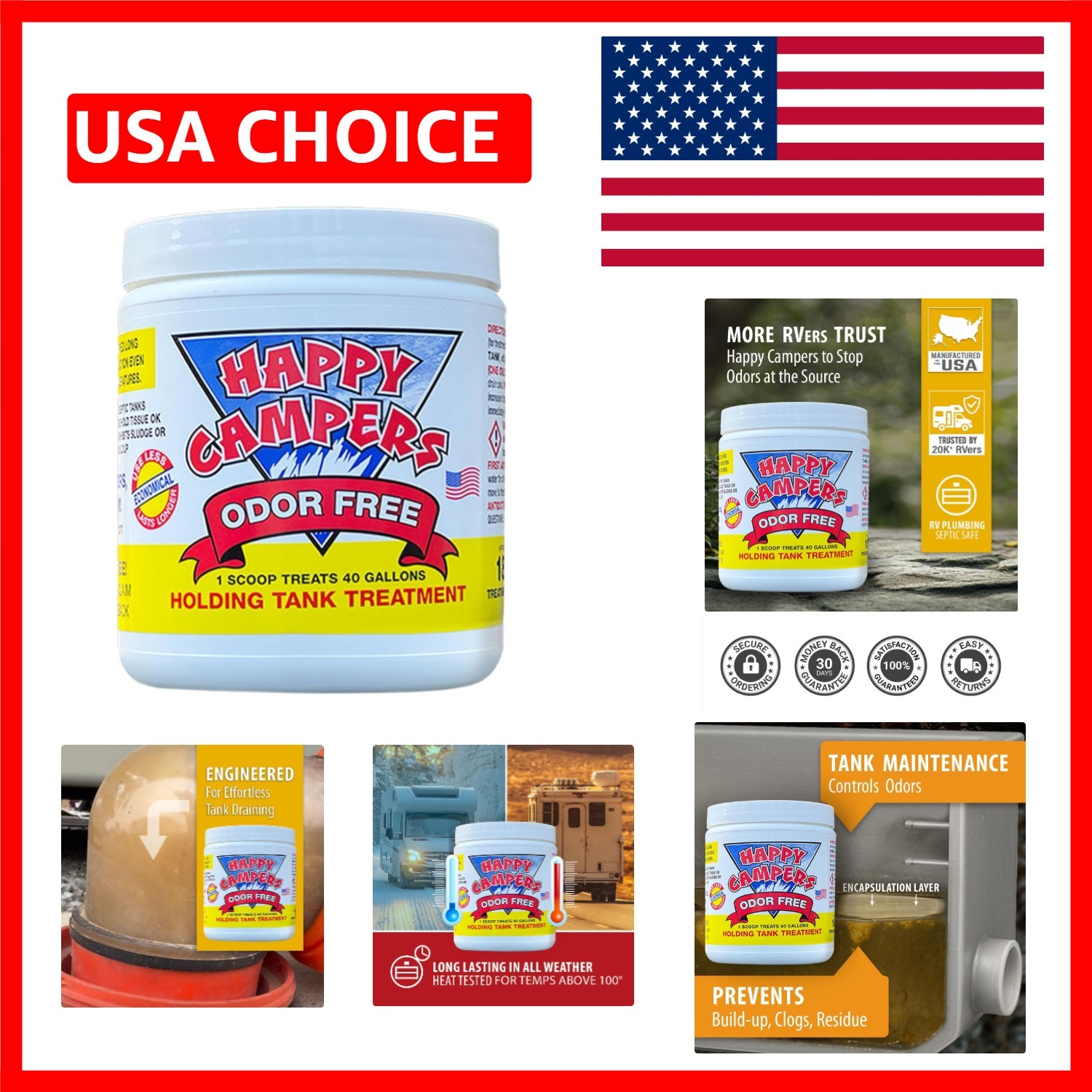 RV Toilet Treatment – Powerful Odor Control, Long-Lasting RV Tank Treatment -…