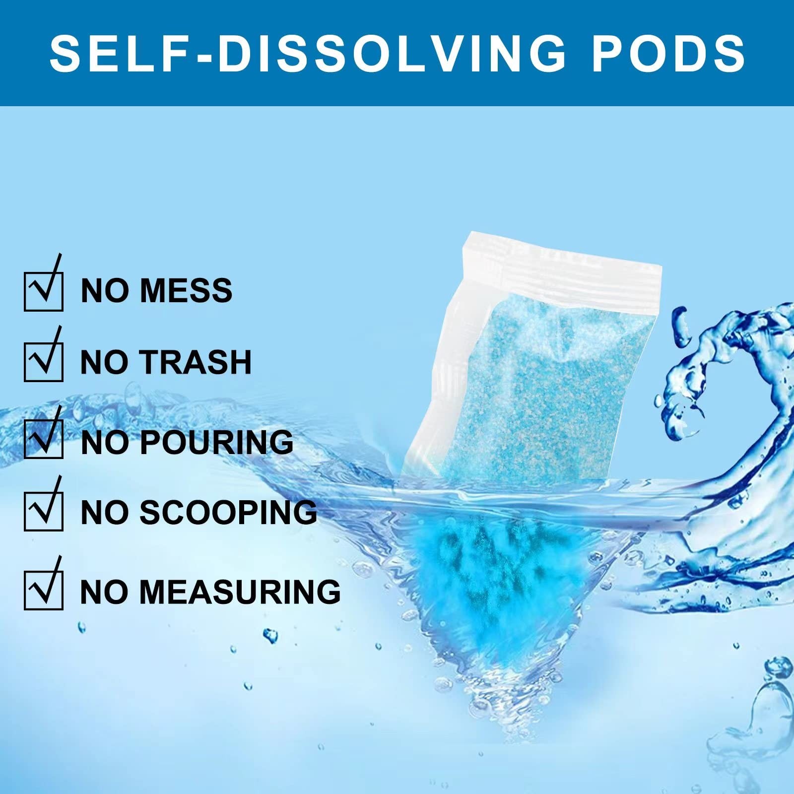 ZXMOBY Self-Dissolving Poo Absorbent for Urine Super 25, blue