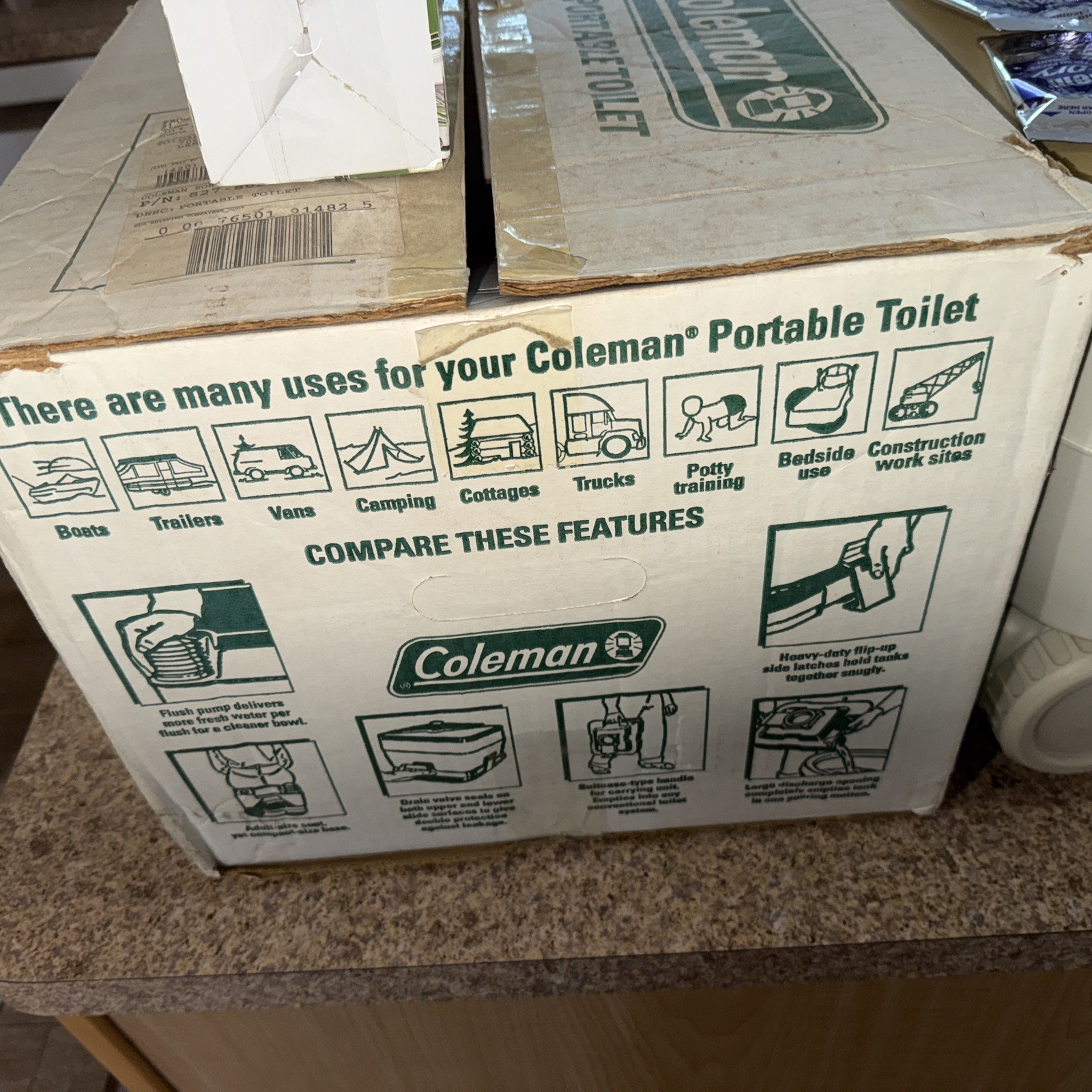 Coleman Camping Outdoor Portable Toilet, 827-802T +7 Pack Holding Tank Deodorant