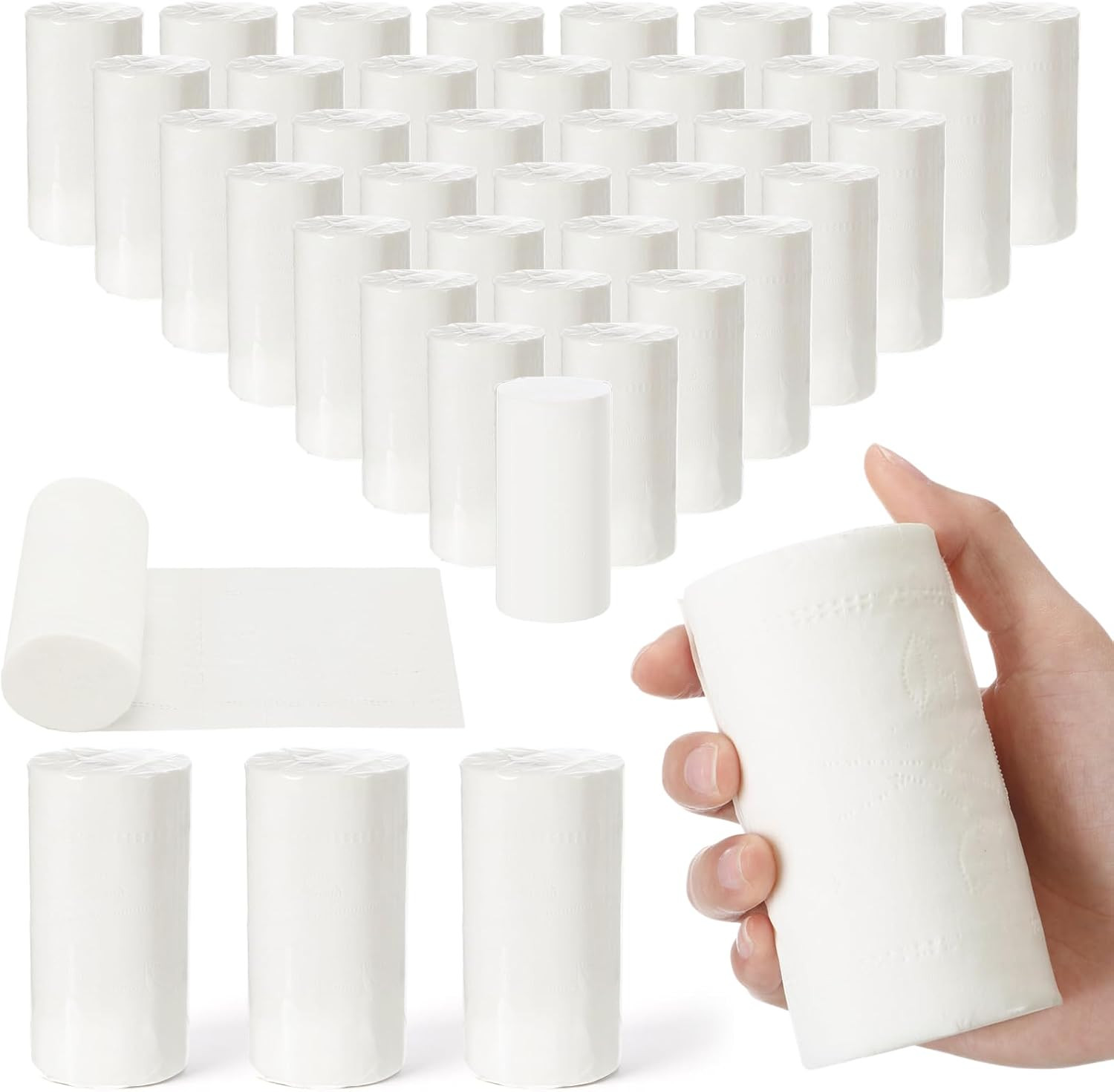 40 Rolls Travel Toilet Paper Individually Wrapped, Travel Toilets Papers to Go P