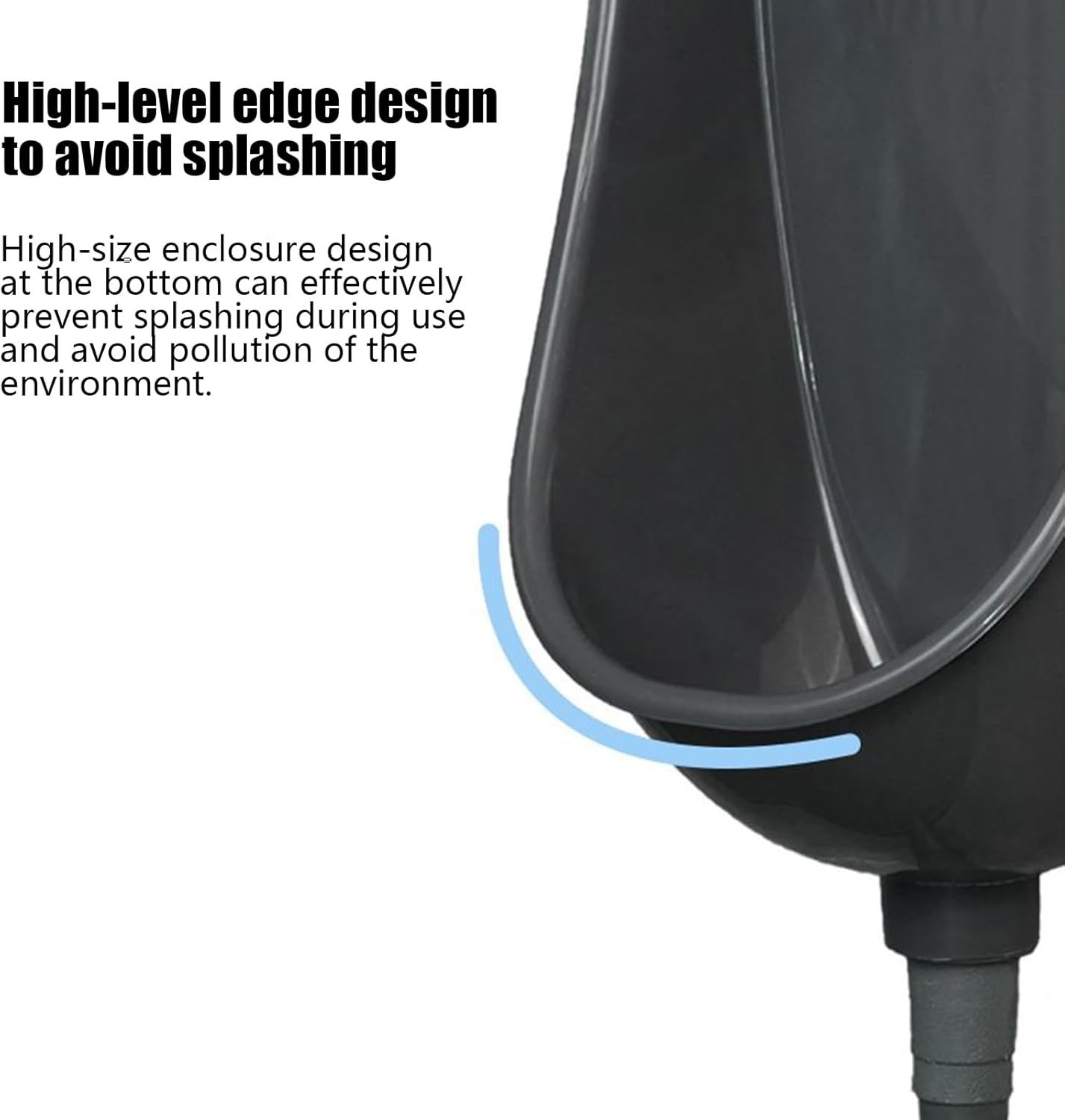 Wall Mounted Outside Urinal for Men, Waterless Urinal with Lid and Hose,