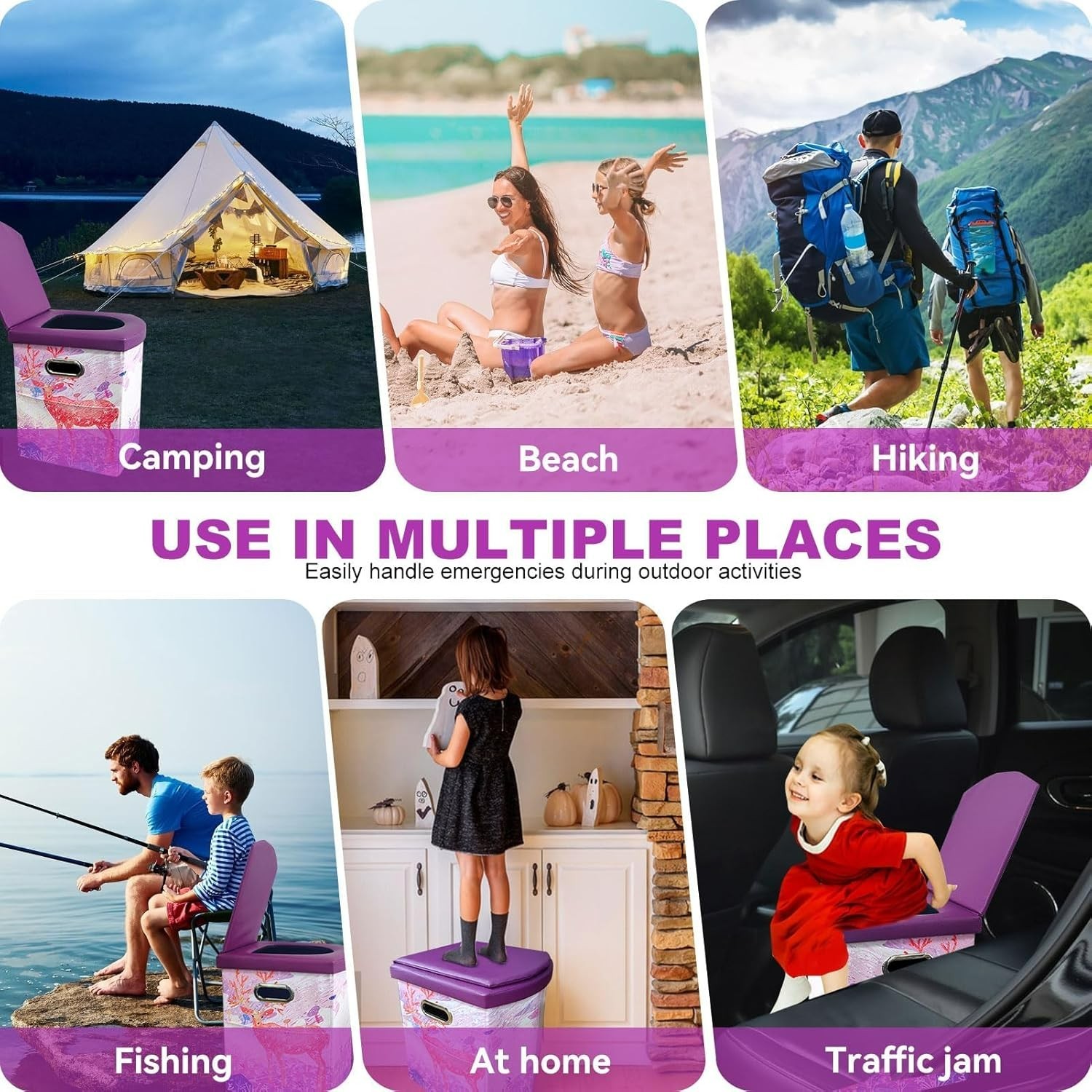 Upgrade XL Portable Toilet for Adults, Extra Large Portable Travel Floding To…