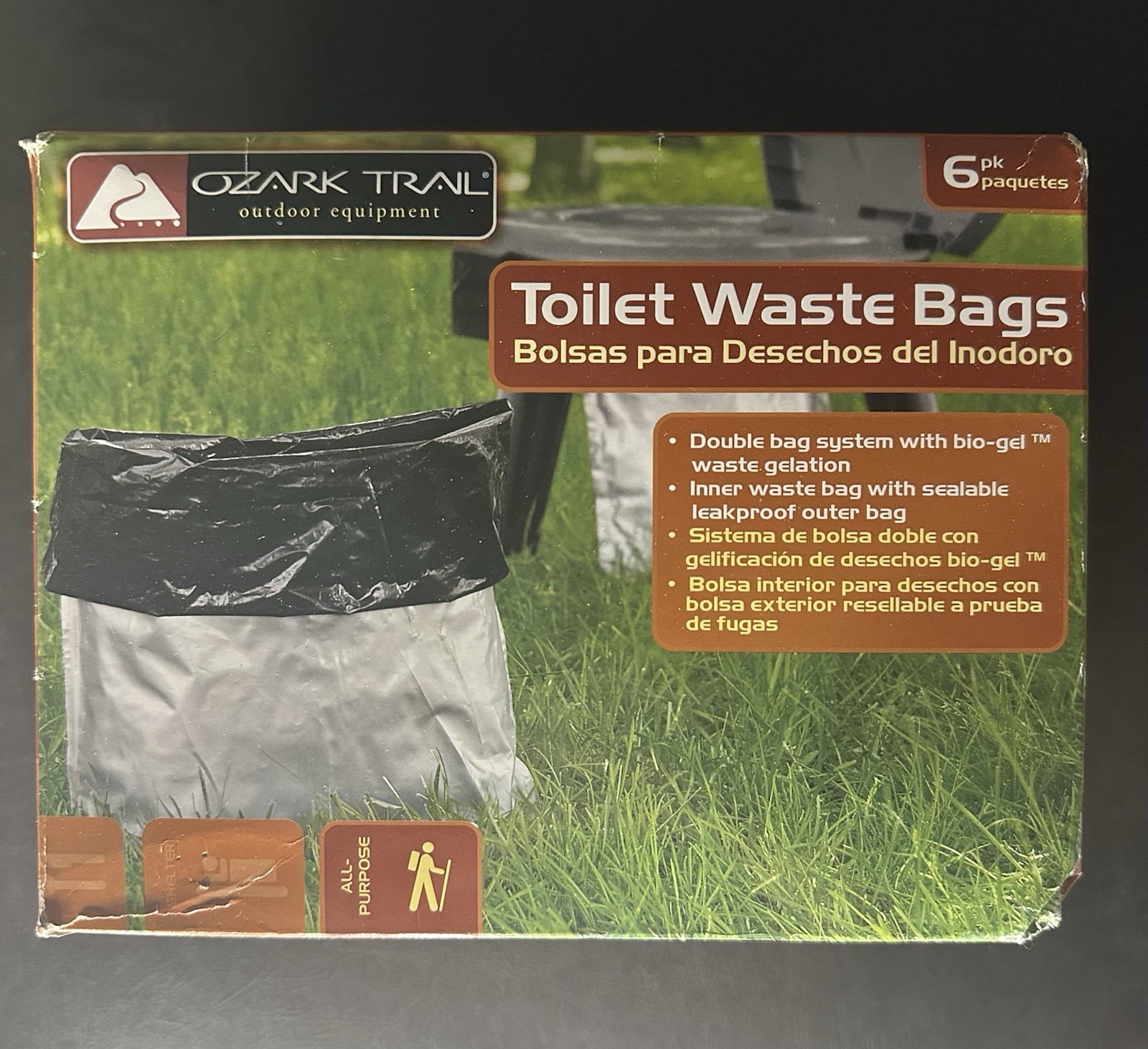 Double Doodie 2L Portable Camping Toilet Waste Bags (6 Pack)