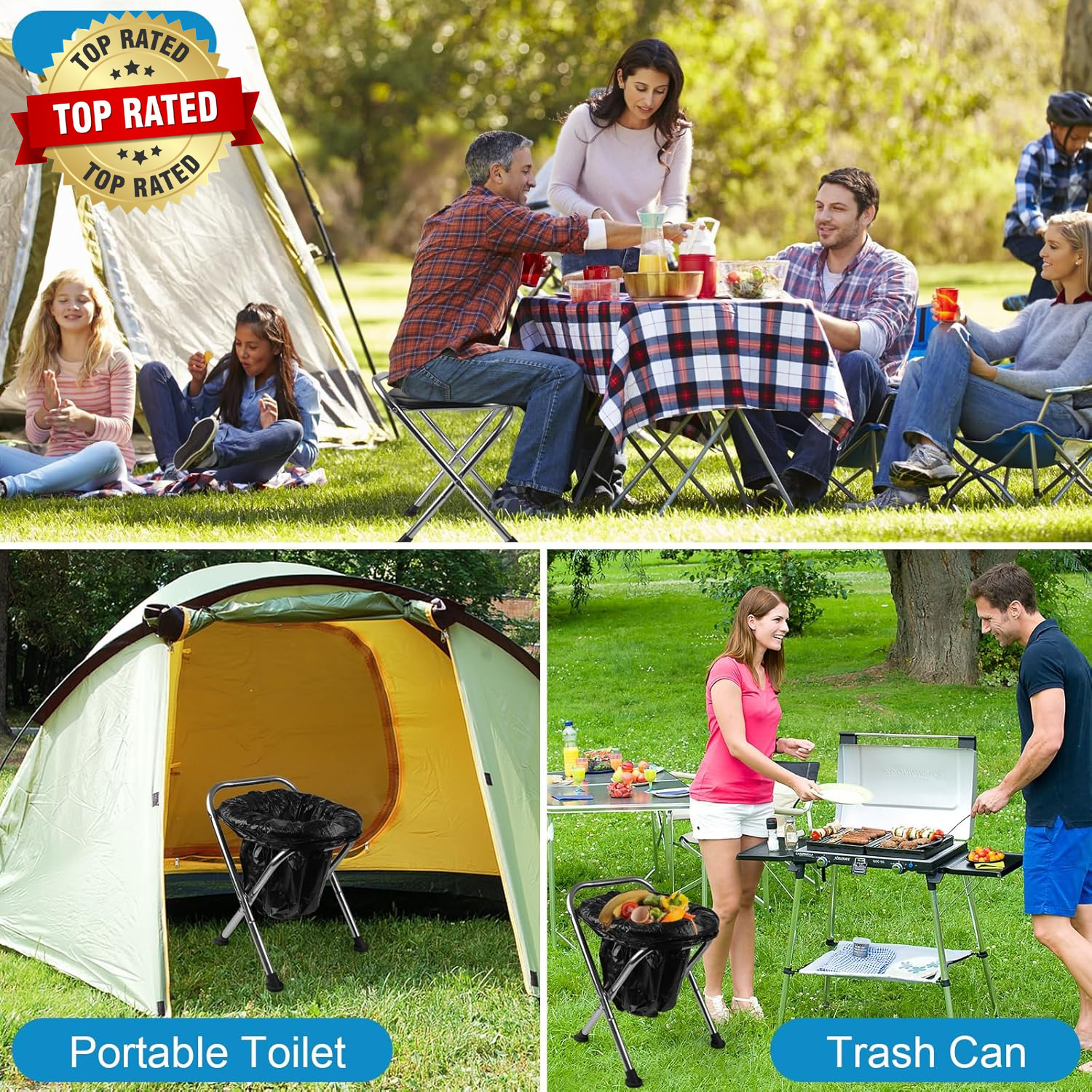 Portable Toilet for Camping, Portable Toilet Seat, Portable Toilet Travel, Stain
