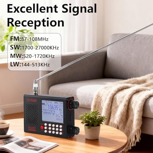 TEF6686 Portable Shortwave Radio，AM FM SW LW Ultra High Sensitivity Full Band