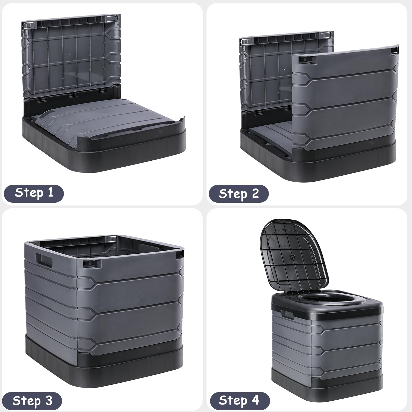 Upgrade XXXL Portable Toilet for Camping, Extra Large Folding Toilet for Adul…