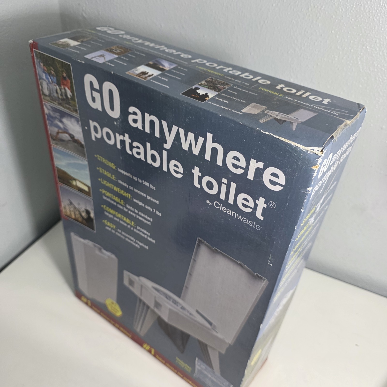 CLEANWASTE PORTABLE TOILET W/SAMPLE KIT OUTDOOR CAMPING TENT BRAND NEW IN BOX