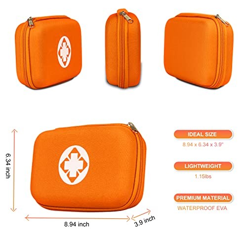 Small-Waterproof Car First-Aid Kit Emergency-Kit – Orange Orange-277Pcs
