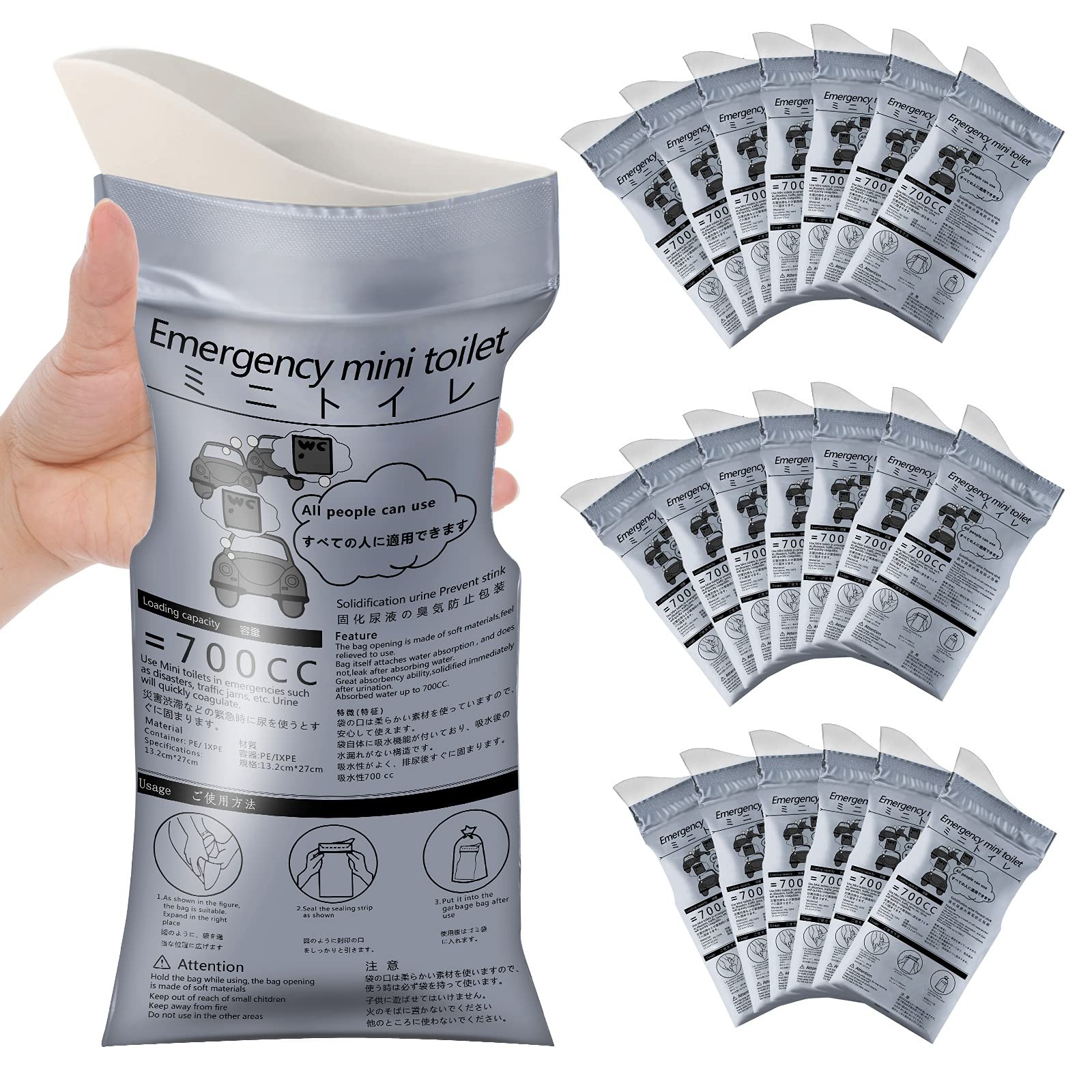 Unisex Emergency Urinal Bags 20 Pack Portable Pee Travel Camping Vomit Bags