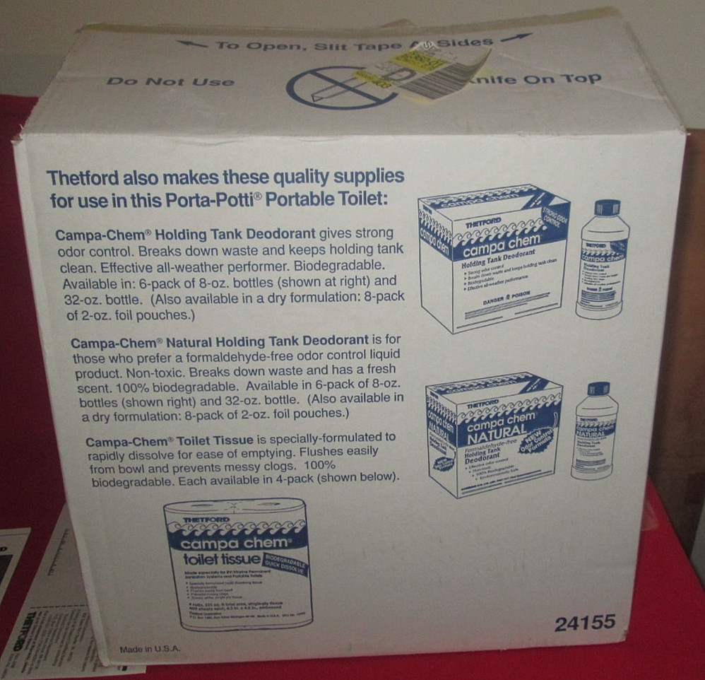 New in Box Thetford Porta Potti 155 2.6 Gallon Fresh Water Hold Tank – 24155