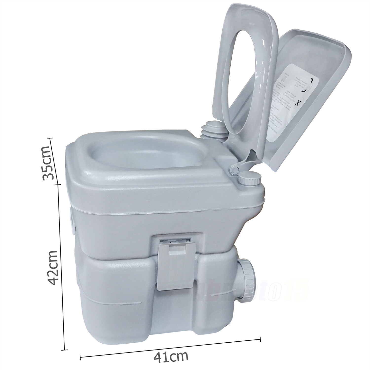H:42 L:41 W:35 CM Temporary Toilet For Outdoor Touring Car Tent Small Room GRAY