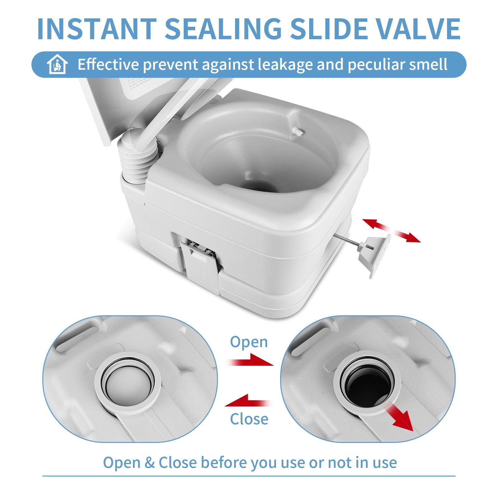 Yitahome Portable Toilet Camping Travel Rv Potty 2.6 Gallon Detachable Waste