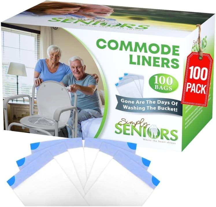 Universal Fit Commode Liners – Easy Access 100-Pack for Seniors & Caregivers