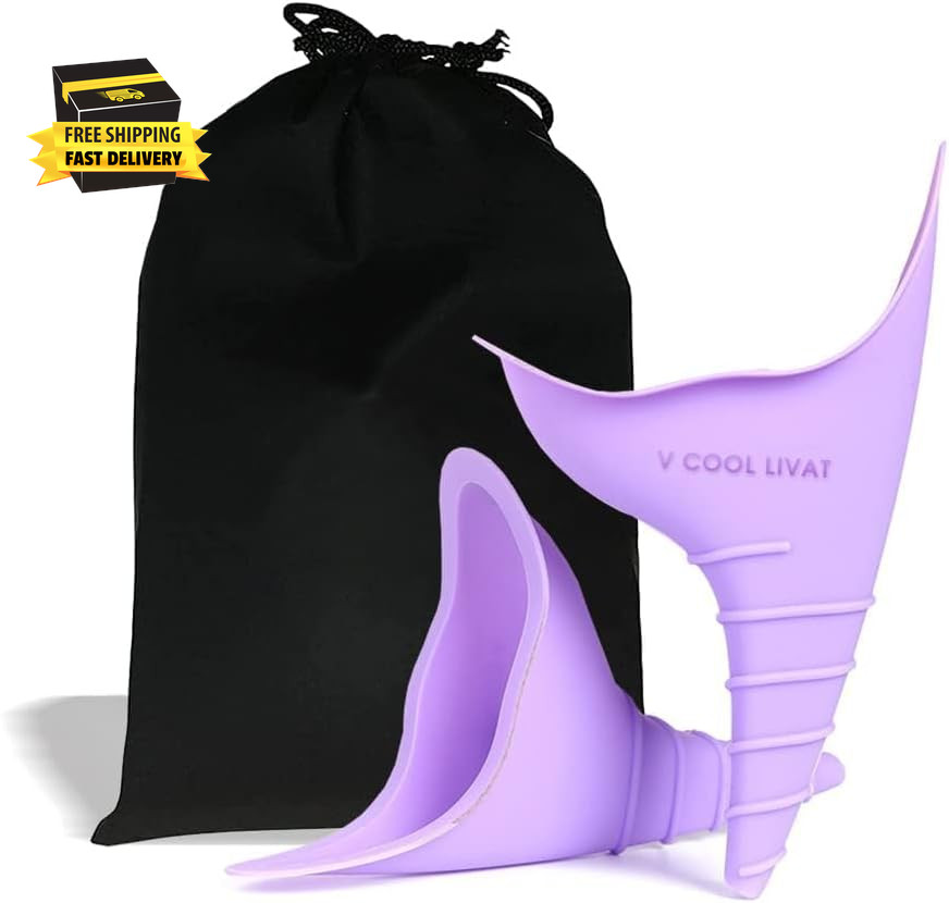 Travel Female Urination Device – 2 Pack Reusable Silicone Portable Lady Urinal P
