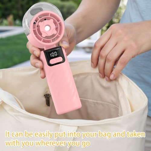 Handheld Misting Fan, Portable Personal Fan with Pink Handheld Misting Fan pink