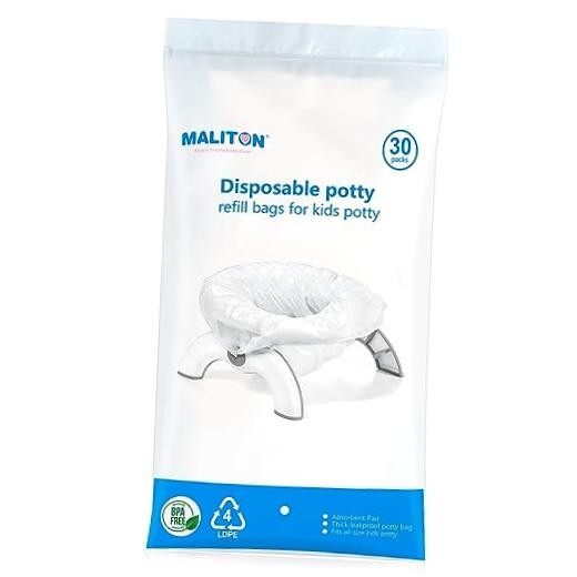 [30 Counts] Disposable Potty Liners with Absorbent Pads, Portable 30 Packs