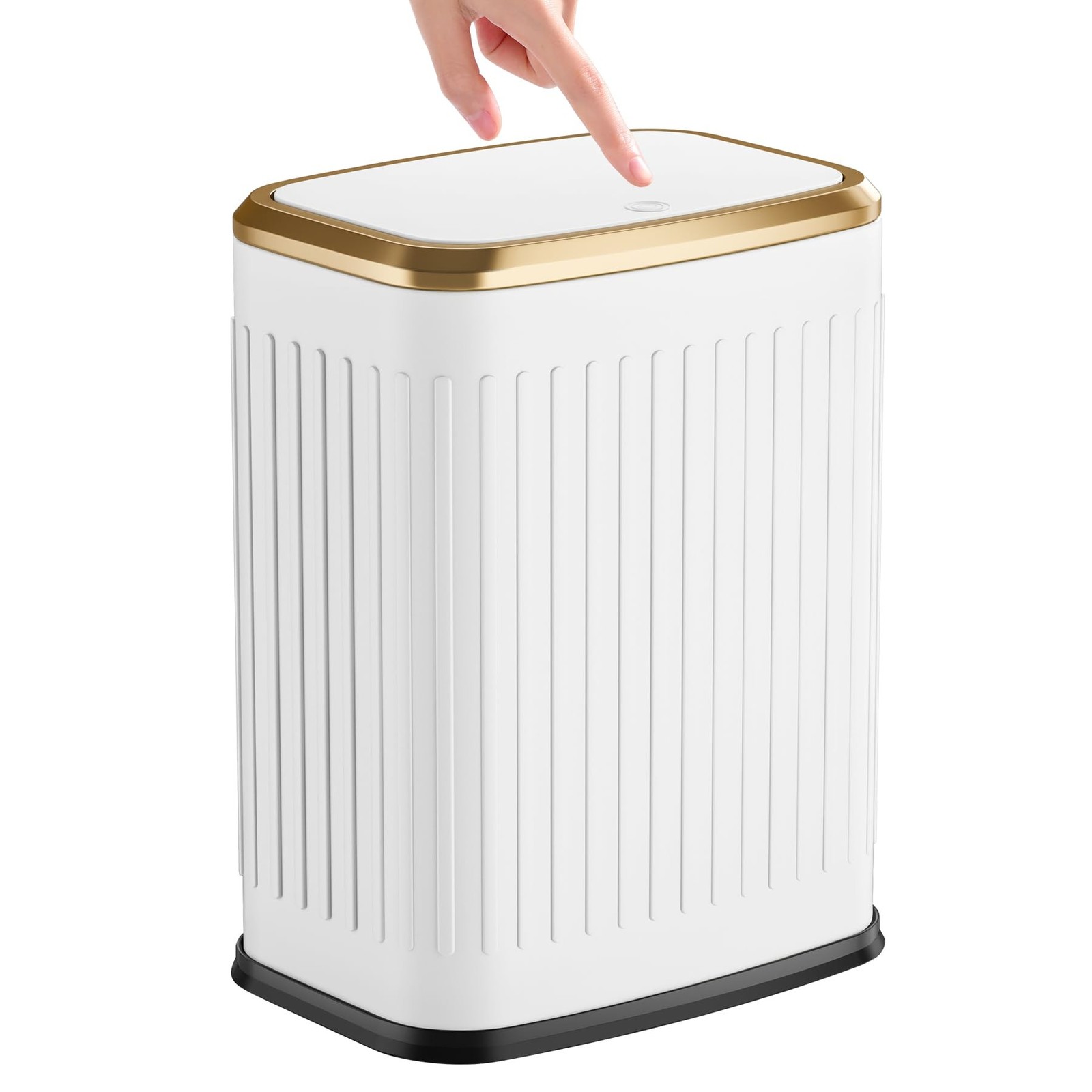 TIPGO Bathroom Trash Can with Lid, 2.1 Gallon / 8 Liter Small Garbage Can, Pr…