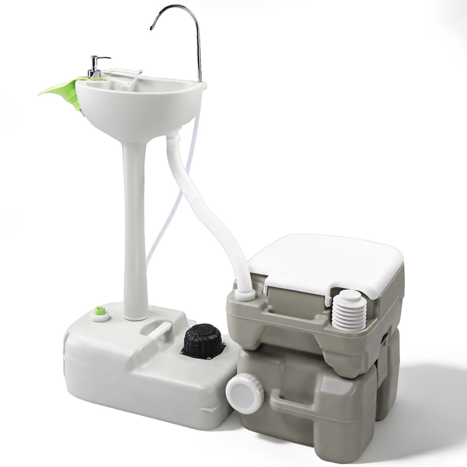 Portable Hand Sink Toilet Combo Outdoor Camping Wash Station Pump HDPE RV Boat